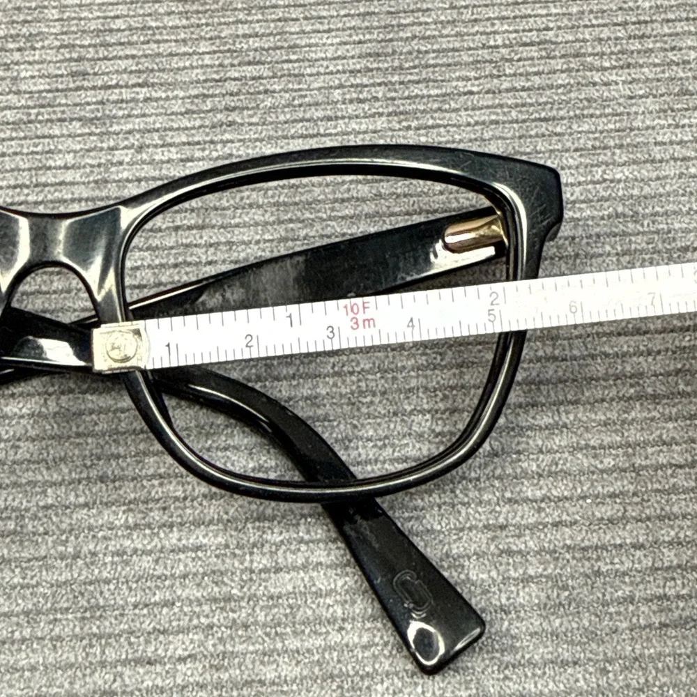 Marc‎ Jacobs Black Cat Eye Optical Y2K Glasses Frames Gold Logo Designer Womens